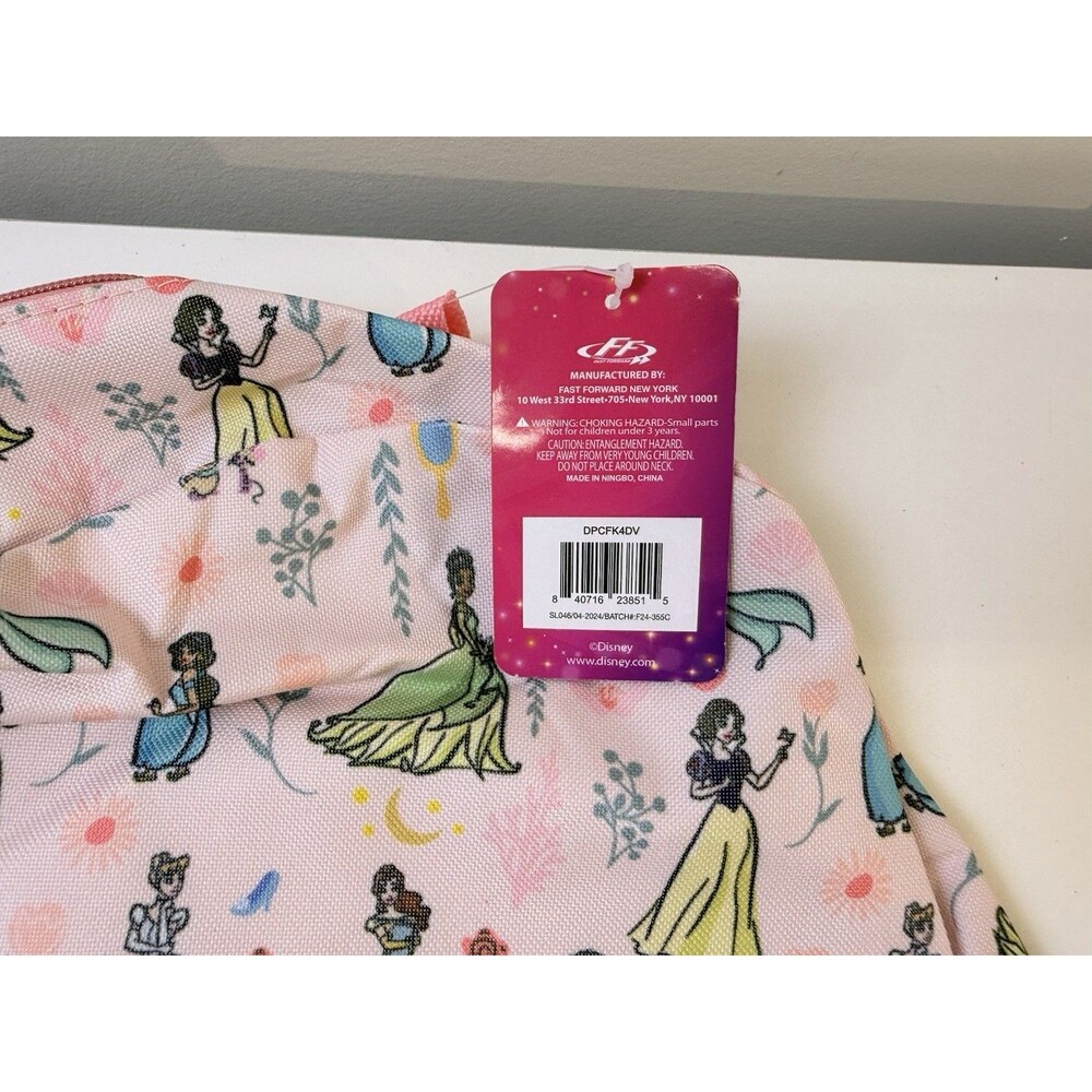 New Fast Forward Disney Princess Pink Multi-Color Large Backpack Book Bag NWT - Picture 4 of 9